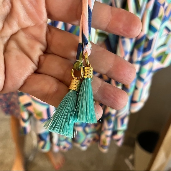 La Blanca Riviera Pink & Blue V Neck Caftan Style Swimsuit Coverup Sz 1X - Picture 4 of 10